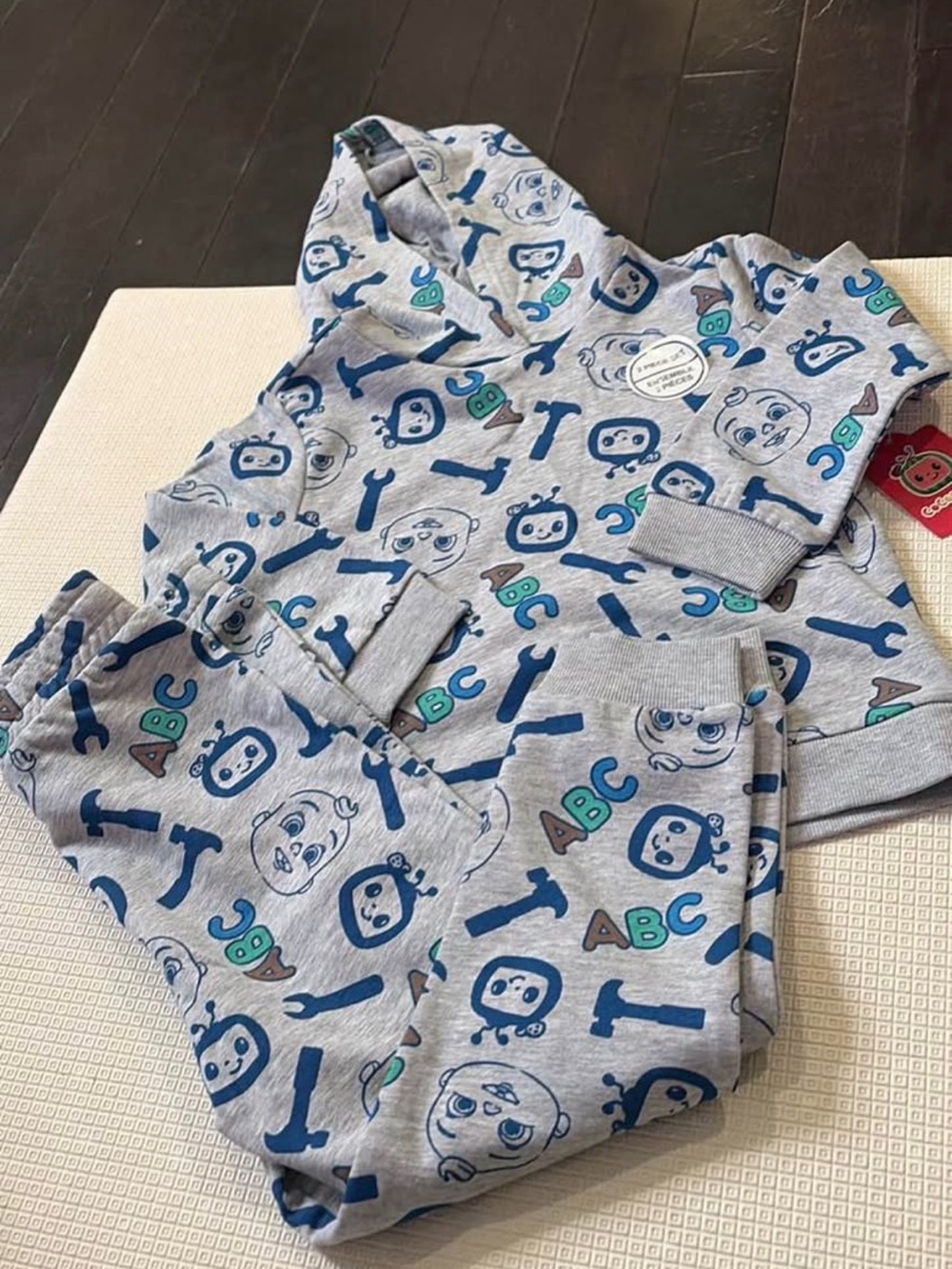 Toddler Gray ABC Character Hoodie & Jogger Pajama Set